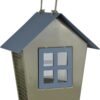 Supa "Hamilton" Wild Bird Peanut Feeder, House Shaped, Contemporary Feeder That Is Designed To Enhance Your Garden, Easy Fill & Easy Clean, ‎Blue/Grey Body with Blue roof.
