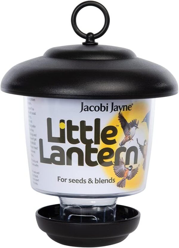 Hanging Lantern Garden Bird Feeder - Jacobi Jayne Little Lantern Outdoor Hanging Bird Feeder - Small Seed And Mealworm Bird Feeder For Garden And Wild Birds