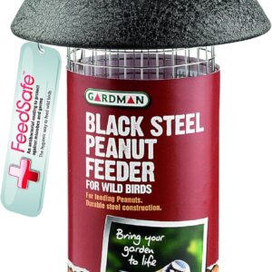 Gardman A01171 Steel Peanut Feeder - Black, Green, 16 x 16 x 3.5 cm