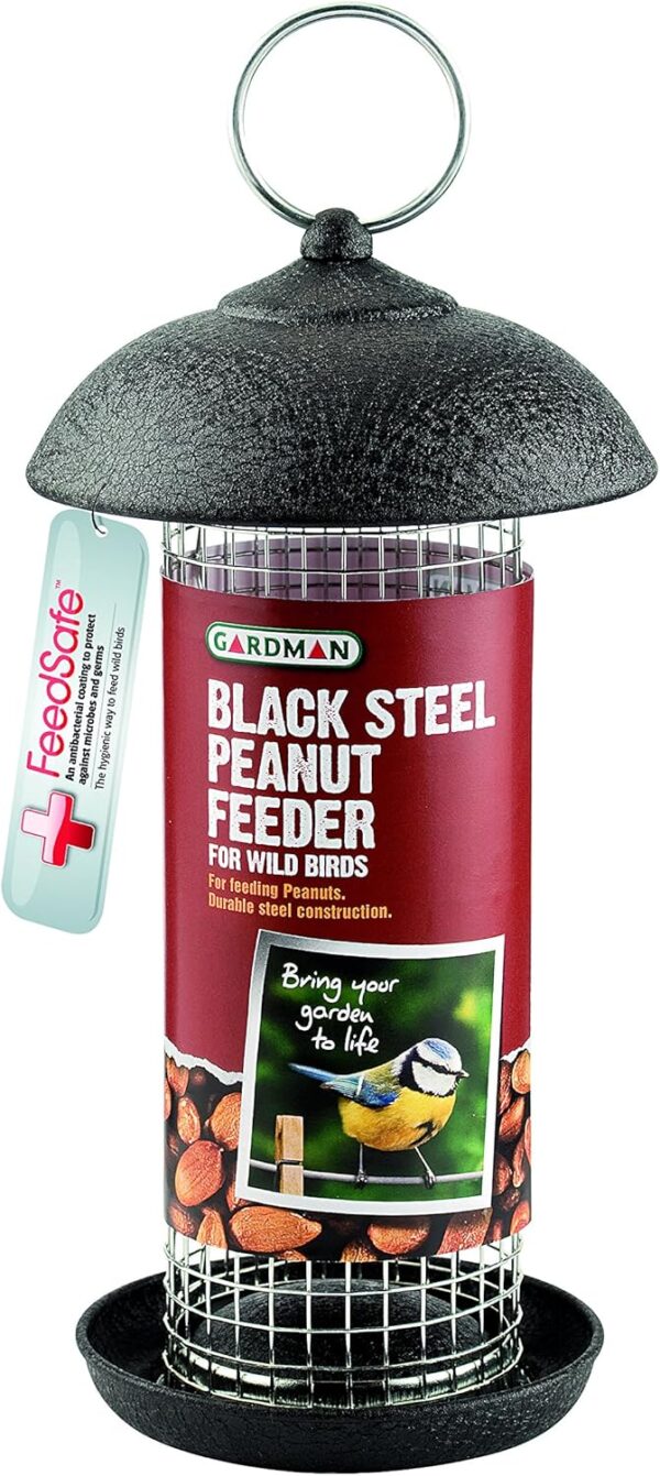 Gardman A01171 Steel Peanut Feeder - Black, Green, 16 x 16 x 3.5 cm