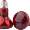 AIICIOO Infrared Heating Bulb Tortoise Red Heat Lamp Bulb Basking Bulb 50W for Lizard, Spider, Frog, Snake, Bearded Dragon2pack Red