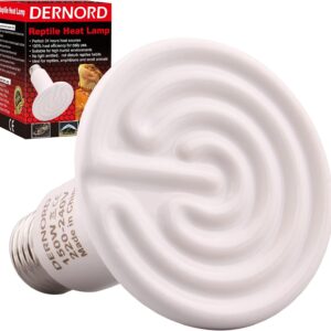 DERNORD Ceramic Heat Emitter 150W - E27 Vivarium Ceramic Heat Lamp Light Bulb for Reptile Bearded Dragon Lizard Snake Outside Tortoise Brooder White