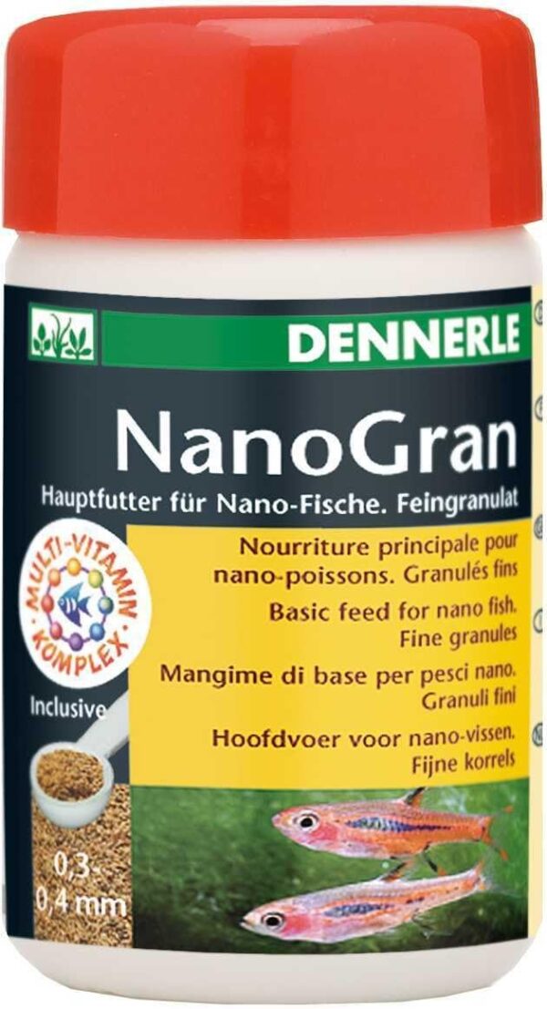 Dennerle NanoGran, Fish Flavor, 55.0 gram, Granule, Staple Food for Nano Fish, All Life Stages, Twice Daily Feeding, 1.0 grams, 160.0 grams Display Weight