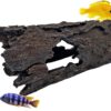 Large 35cm Log Drift Wood Cave Hide Hole Artificial Polyresin Aquarium Ornament Aquatic Model Decoration Fish Tank Marine Decor Ornaments