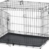JUNGLE STONE Dog Crate Dog Cage from Small to Large, Pet Dog Puppy Cat Training Cage with Training Guide Booklet, Folding 2 Doors Crate with Plastic Tray
