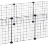 Pawhut DIY Pet Playpen Metal Wire Fence 12 Panel Enclosure Indoor Outdoor Guinea Pig Rabbit Small Animals Cage, Black