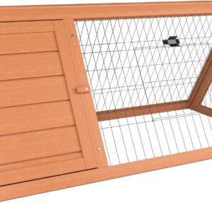 Pet Vida Wooden Pet Rabbit Hutch Triangle, Bunny Guinea Pig Cage Animal House Enclosure Outdoor Run