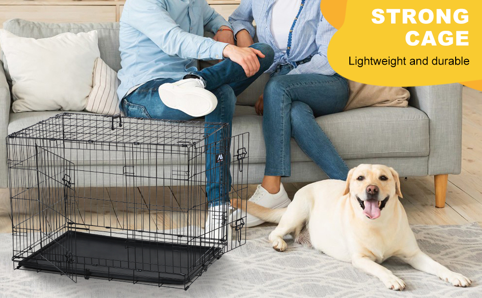 SILVER VALLEY Dog Crate Dog Cage from Small to Large, Pet Dog  s Easy Clean Removable Plastic Tray