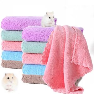 MZQSIY 10 Pieces Small Animal Plush Bed,guinea Pig Blanket 11.81 * 11.81in Hamster Fleece Cage Liners for Cage Accessories for Rabbit Bunny Chinchilla Squirrel Hedgehog Hamster