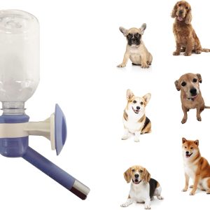 Choco Nose Patented No-Drip Small-Medium Sized Dogs/Cats Water Bottle/Feeder Pet Cages Crates 300ML Mess Free Leak-Proof Nozzle 16mm Blue (C590)