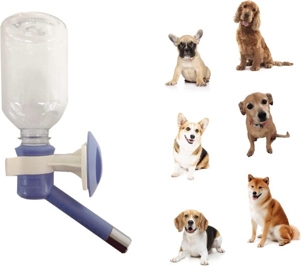 Choco Nose Patented No-Drip Small-Medium Sized Dogs/Cats Water Bottle/Feeder Pet Cages Crates 300ML Mess Free Leak-Proof Nozzle 16mm Blue (C590)