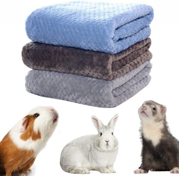 3 Pack Guinea Pig Blankets Hamster Flannel Bunny Blanket Cage Liners Small Pet Fleece Sleep Blankets Bedding Mats Bath Towels for Hamster Guinea Pig Rabbit Kitten Chinchilla Hedgehog (M, 3 Pack)