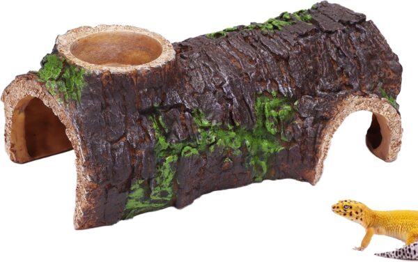 AIICIOO Reptile Large Hideout Cave Terrarium Decor Resin Hollow Hide Cave for Lizard Leopard Gecko Bearded Dragon Tank Accessories