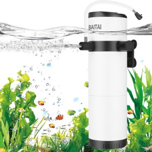 BAITAI Internal Fish Tank Filter,Adjustable 900L/H Aquarium Filter Pump with Dual Water Outlet for 100-320L Aquariums,Suitable for Freshwater and Saltwater