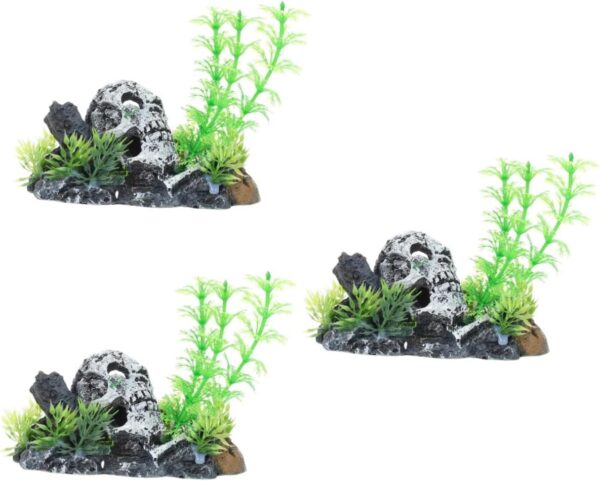 BESPORTBLE 3pcs Reptile Pet Landscaping Skeleton Aquarium Cave Fish Tank Cave Hideouts Reptile Hide Fish Hide Cave Lizard Tank Accessories Leopard Gecko Hide Tall Aquarium Reptile Tank Resin