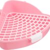 Bins Small Animal Litter Box Triangle Small Pet Trainer Potty Cage Corner Bedding Box Toilet Pan for Rabbit Bunny Guinea Pigs Chinchilla Ferret Blue Aquarium Gravel