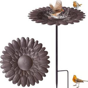 Bird Bath for Garden,Freestanding Birdbaths Bowl for Outdoor,Freestanding Birdbaths Bowl with Metal Stake,Bird Bath Bird Feeders,Wild Bird Feeder Tray,Attracting Wild Birds,Detachable,For Garden Patio