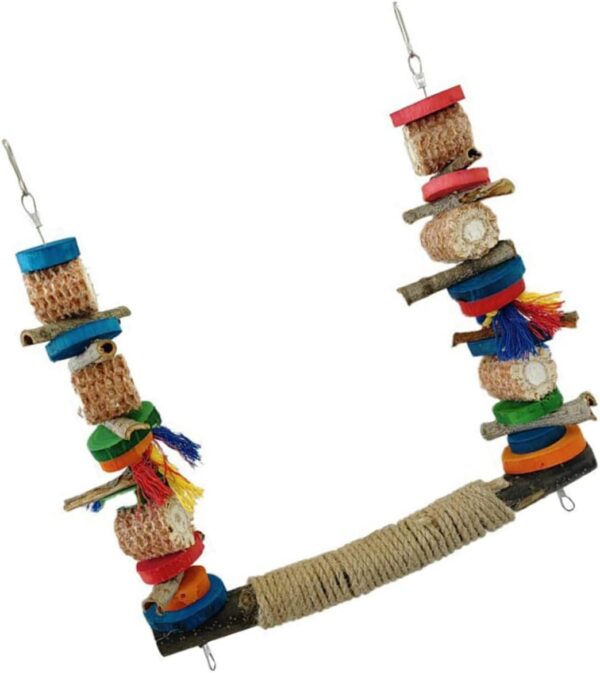 COSMEVIVI 3pcs Parrot Standing Pole Bird Perch Chicken Swing Bird Stand Cage Hanging Toys Pet Bird Swing Balancing Toys Bird Swing Perch Bird Cage Toy Cockatiels Toys Parakeet Corn Cob