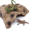 Flushbay Reptile Hides Large Rock Reptile Cave Hideout Terrarium Habitat Decor Ornament Shelter for Snake Geckos Lizards Bearded Dragon