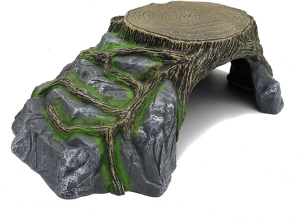 JIHAQUA Extra Large Resin Reptile Hideouts Cave Habitat Decor for Reptiles, Amphibians, Fish Tanks and Gecko, Leopard