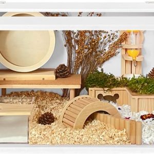 Large Hamster Pet Habitat Hutch Cage, Waterproof House For Guinea Pig, Ferret, Chinchilla, Gerbil Mice, Small Animals (Size : 60cm)