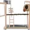 Lovebird Parrots Cage Perch Stand Bridge Nest Swing Climbing Wooden Training Ladder Toy For Bird Bird Swings For Cockatiels