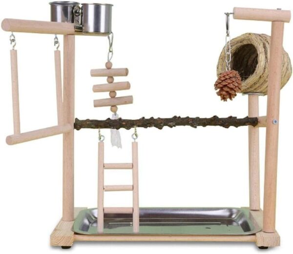 Lovebird Parrots Cage Perch Stand Bridge Nest Swing Climbing Wooden Training Ladder Toy For Bird Bird Swings For Cockatiels