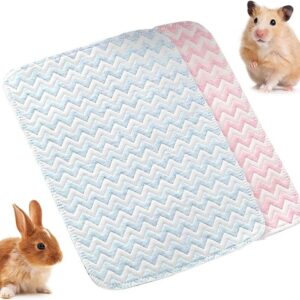 MBUYGYUO 2 Pieces Guinea Pig Cage Liner Absorbent Reusable Washable Guinea Pig Pee Pads Water-Absorbent Pet Bedding Mat for Small Animals Chinchillas Rabbits Hamster Bunny