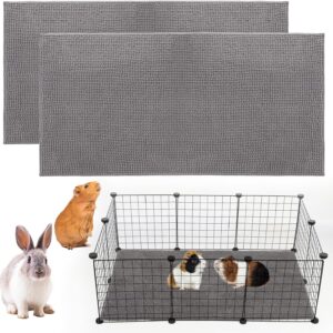 MEWTOGO 2 Pcs Washable Guinea Pig Fleece Cage Liners, Reusable & Non-Slip Guinea Pig Pee Pads, Soft Small Pet Bedding Mats for Rabbits Hamsters Ferrets - 24'' x 47''