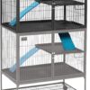 MidWest Deluxe Ferret Nation Add-On Unit Small Animal Cage Compatible with Critter Nation Models 181 & 182, Assembled Dimensions are 91.44L x63.5W x 63.5H Centimeters, Gray Quartz, Model 183