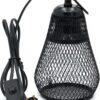 Reptile Heat Lamp Cap,Reptile Anti-Scald Lampshade and Ceramic Heat Emitter Set, Turtle Basking Heater Lamp with Guard for Lizard,Snake, Frogs,Chicken