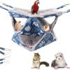 Svalor Pet Cage Hammock, 3-Layer Rat Hammock, Soft and Fluffy Hamster Hanging Bed, Warm Plush Ferret Hammock, Guinea Pig Hammock for Ferrets Chinchillas Squirrel Sugar Glider to Rest and Play