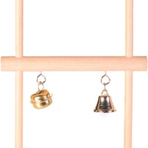 Trixie Wood Swinging Trapeze with Two Bells, Brown, 0.1KG, 12 x 20 cm