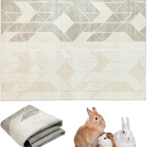 VCEPJH Extra Large Rabbit Cage Liner Reusable 63 inch Washable Bunny Floor Mat Soft Animal Bedding Cage Flooring Pads Non-Slip Pet Rug for Indoor Dogs Puppy Cats Totoro Ferret