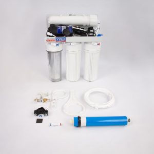 Vyair RO-50MP 4-Stage Reverse Osmosis Water Filter System with Pump and MB-115 DI Resin Stage 50 Gallons Per Day (189 litres) Marine Aquariums and Window Cleaning