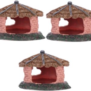 Yardwe 3pcs Reptiles Hide from Caves Lizards Aquarium Ceramic Decor Reptiles Hiding Cave Reptivite Snake Hide Reptiles Shelter Turtle Habitat House Clothing Storage Animal Container Resin