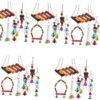 Yardwe 5 Sets Bird Cage Swing Hummingbird Swing Bird Standing Swing Bird Play Perch Birdcage Swing Parakeet Cage Accessories Parrot Perch Bird Playthings Bird Stands Wind Chimes