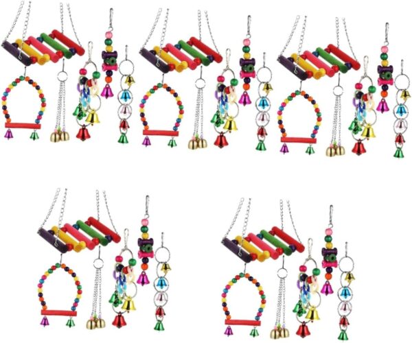 Yardwe 5 Sets Bird Cage Swing Hummingbird Swing Bird Standing Swing Bird Play Perch Birdcage Swing Parakeet Cage Accessories Parrot Perch Bird Playthings Bird Stands Wind Chimes