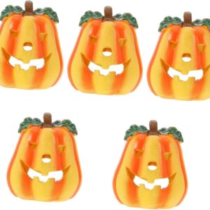 Yardwe 5pcs Pumpkin Hideout House Pumpkin Reptile Habitat Turtle Cave Reptile Hideaway Reptile Hideout Reptile Hide Cave Betta Hiding Place Betta Hideout Animal Reptile Hiding Place Resin