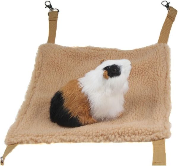 emours Small Animal Hammock Hamster House Hanging Bed Cage Toys for Mice Rats Ferret Chinchilla and More, Brown