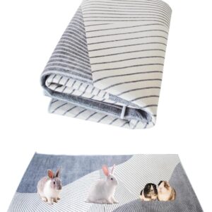 kathson Large Rabbit Cage Liner 78.7”×39.4” Guinea Pig Bedding Waterproof Bunny Washable Floor Mat Reusable Absorbent Non Slip Pet Pee Pad for Small Animals Cages Hamster Chinchilla Cat Dog